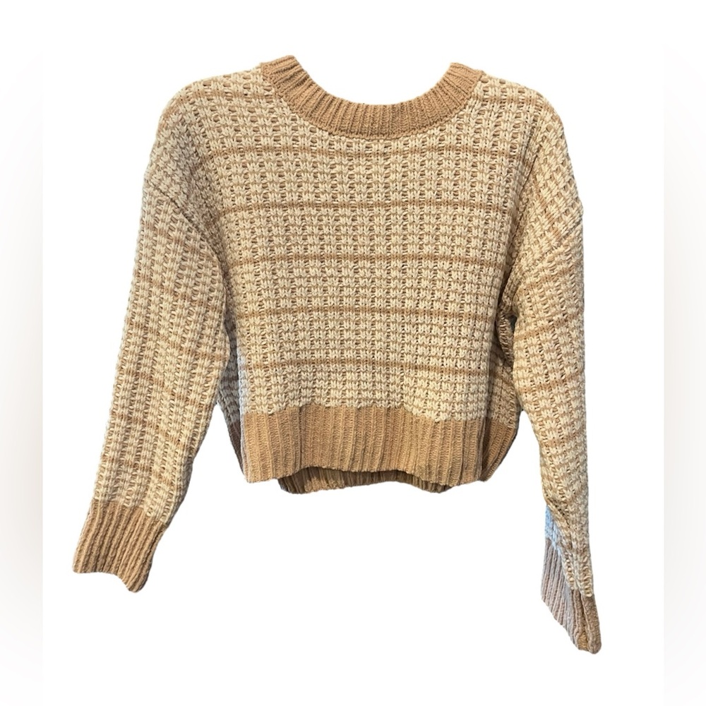 NWT Major Label Group Ivory and Tan Sweater Size L
